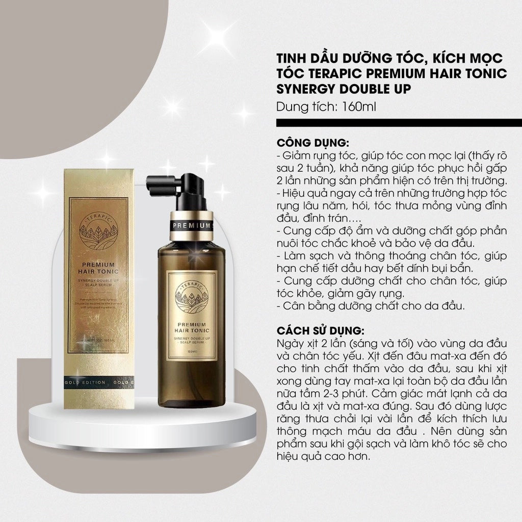 TERAPIC Premium Hair Tonic Synergy Double Up Scalp Serum 160ml Anti-Hair Loss