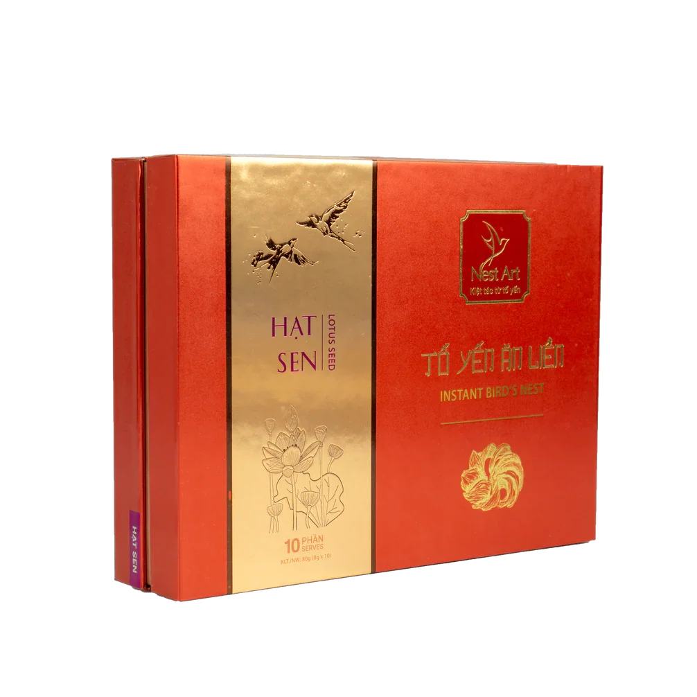 Prepared bird's nest with lotus seed in a serving jar