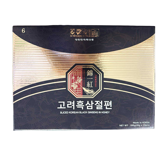 Korean Black Ginseng Honey-Coated Slices (20 g × 10 packs)