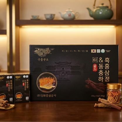 Kanghwa Premium Black Ginseng & Cordyceps Extract - Ultimate Health Tonic