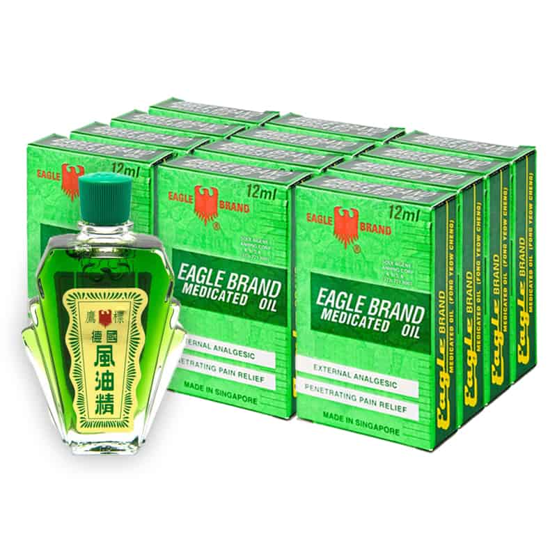 Eagle brand medicated oil 24ml, one Dozen (12 pack) Gift free 2 Eagle Brand Medial Roll Oil