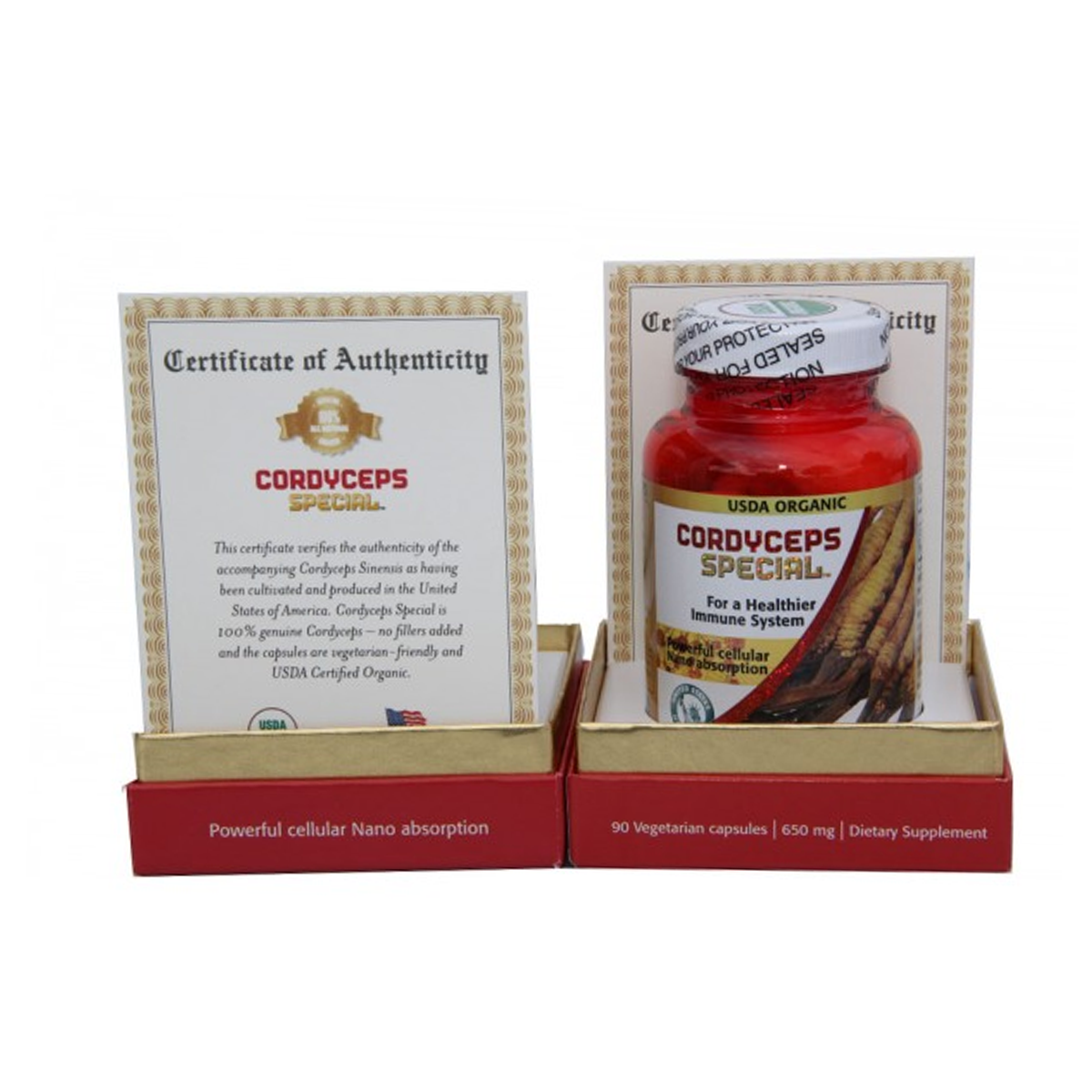 USDA Organic Cordyceps Special™ – Premium Red Cordyceps (90 Capsules)