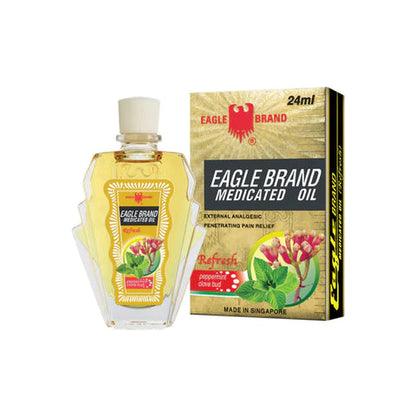 Eagle brand medicated oil 24ml, one Dozen (12 pack) Gift free 2 Eagle Brand Medial Roll Oil