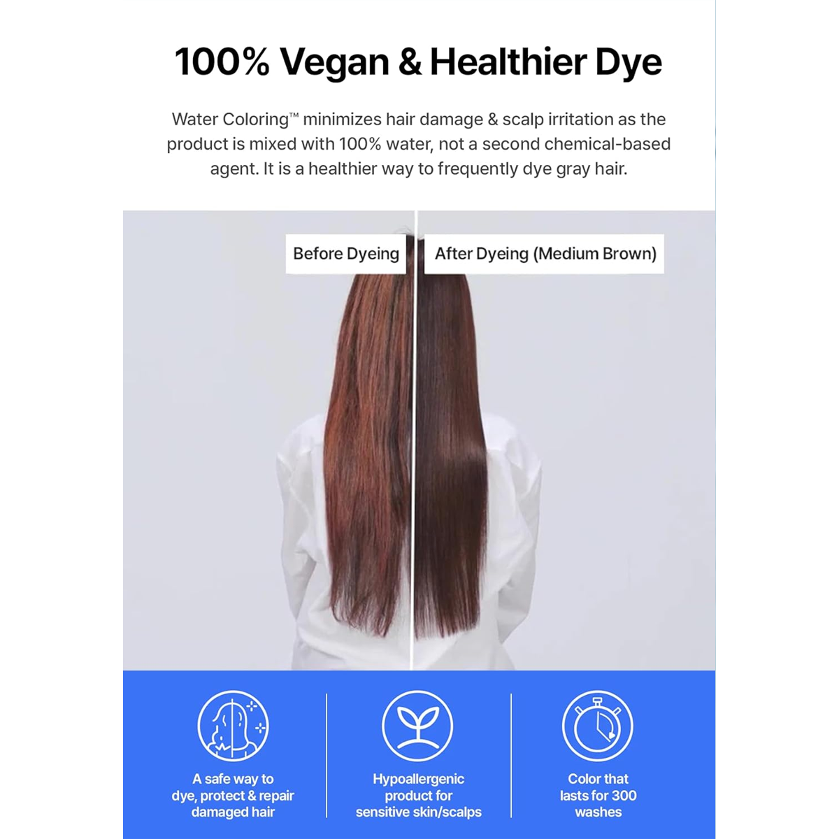 SEEDBEE Water Coloring™ Permanent Hair Dye – Wine Brown | Full Gray Coverage | Sensitive-Skin & Vegan (3×10 g)