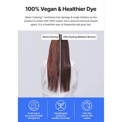 SEEDBEE Water Coloring™ Permanent Hair Dye – Wine Brown | Full Gray Coverage | Sensitive-Skin & Vegan (3×10 g)