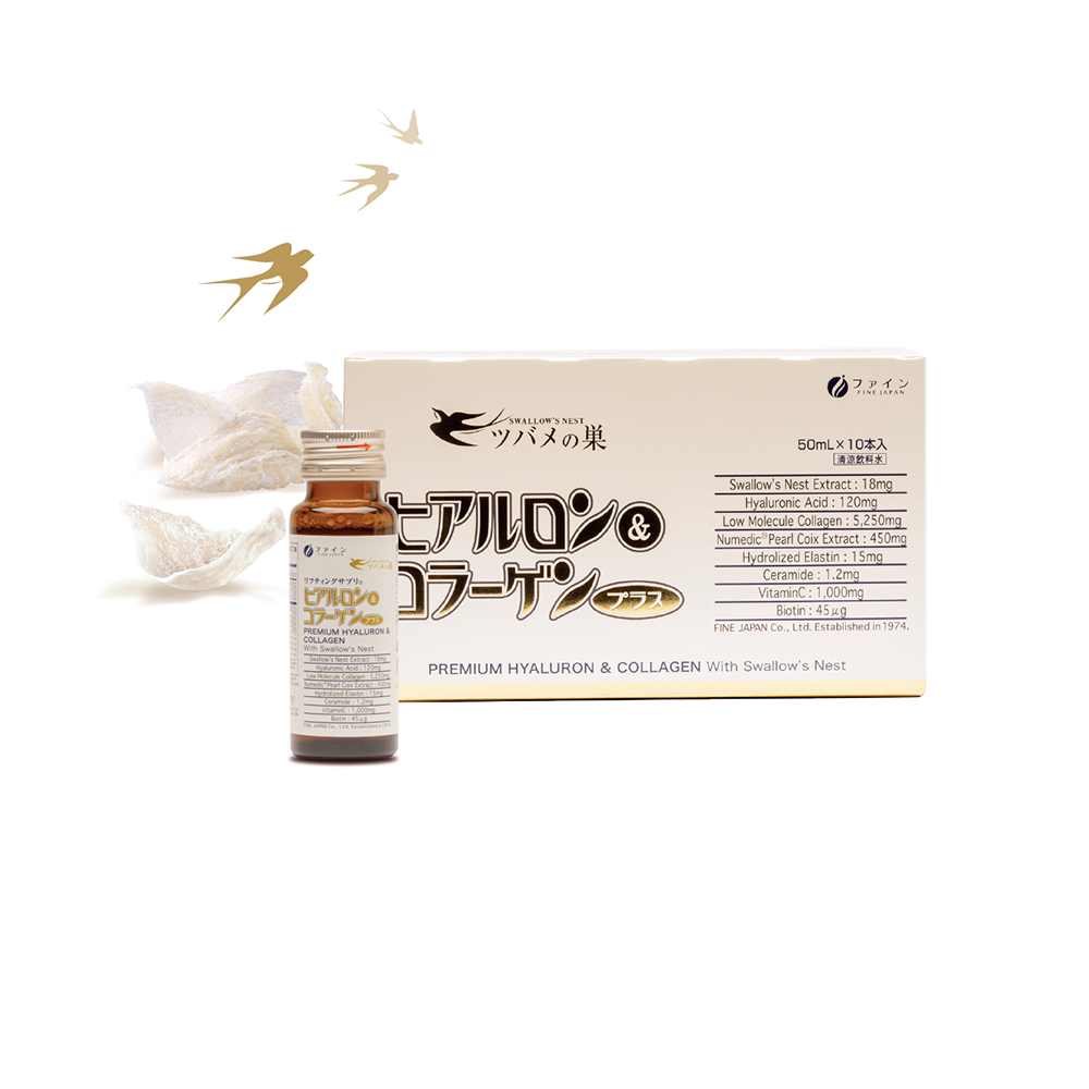 Fine Japan Premium Hyaluron & Collagen Drink with Swallow's Nest — 10 × 50 ml